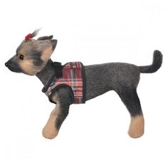 Шлейка-жилет для собак DOGMODA Клетка бордо-3 17см