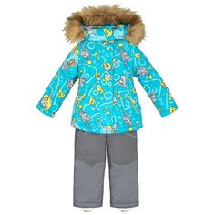 Комплект с полукомбинезоном NIKASTYLE 7з0821 размер 104, бирюзовый