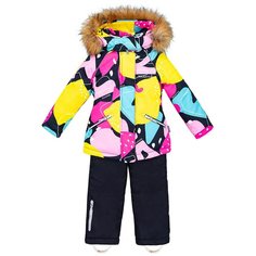 Комплект с полукомбинезоном NIKASTYLE 7з1021 размер 92, желтый/розовый