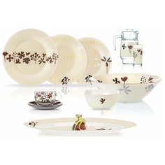 Столовый сервиз HEVEA BEIGE 46 пр. 6 перс. ОАЭ 64950 Luminarc
