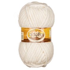 Пряжа Adelia "FAST" 78% акрил, 22% шерсть №02 натуральный - 3 мотка по 150 г