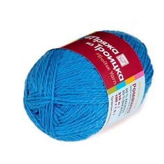 Пряжа из Троицка Ромашка 100гр. 210м. (50% хлопок, 50% вискоза) (5065 мулине (василек)) 5 шт Троицкая камвольная фабрика