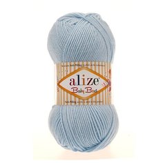 Пряжа Alize Baby Best 100г 240м (10% бамбук, 90% акрил) с эффектом АНТИПИЛЛИНГ (183 голубой) 5 шт