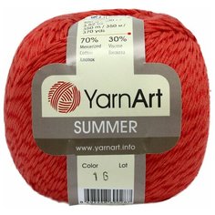 Пряжа YarnАrt Summer 100гр 350м (70% хлопок, 30% вискоза) (16 алый) 4 мотка
