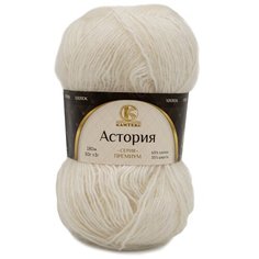 Пряжа Камтекс Астория 50гр. 180м. (65% хлопок, 35% шерсть) (205 белый) 5 шт