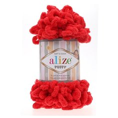 Пряжа Alize Puffy 100г 9м (100% микрополиэстер) (56 красный) 5 шт