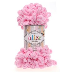 Пряжа Alize Puffy 100г 9м (100% микрополиэстер) (185 розовый) 5 шт