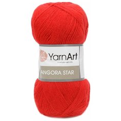 Пряжа YarnArt Angora Star 100гр 500м (20% тонкая шерсть, 80% акрил) (156 ярко-красный) 5 шт
