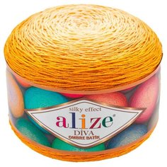 Пряжа Alize Diva Ombre Batik 250г 875м (100% микрофибра акрил) (7358 желтый) 2 шт