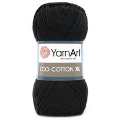 Пряжа YarnArt Eco Сotton XL 200гр 220м (85% хлопок, 15% полиэстер) (761 черный) 5 шт