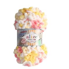 Пряжа Alize Puffy Fine Color 100г. 14,5м. (100% микрополиэстер) (5942 секционный) 5 шт