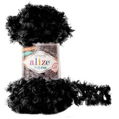 Пряжа Alize Puffy Fur 100гр. 6м. (100% полиэстер) (6101) 5 шт