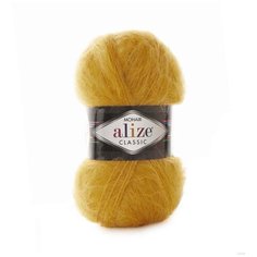 Пряжа ALIZE Mohair classic new 100гр. 200м (25%мохер, 24%шерсть, 51%акрил) (02 шафран) 5 шт