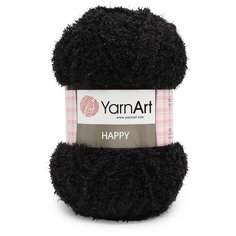 Пряжа YarnArt Happy 100гр 175м (100% микрополиэстер) (782 черный) 4 шт