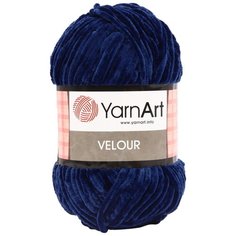 Пряжа YarnArt Velour 100г 170м (100% микрополиэстер) (848 темно-синий) 5 шт