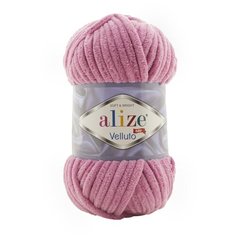 Пряжа Alize Velluto 100гр. 68м. (100% микрополиэстер) (98 розовый) 5 шт