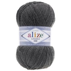 Пряжа ALIZE Lanagold 800 100гр.,800м (49%шерсть, 51%акрил) (182 средне-серый меланж) 5 шт