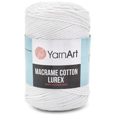 Пряжа YarnArt Macrame cotton Lurex 250гр 205м (75% хлопок, 13% полиэстер, 12% металлик) (721 белый) 4 шт
