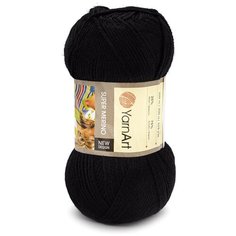 Пряжа YarnArt Super Merino 100гр 300м (25% шерсть, 75% акрил) (217 черный) 5 шт