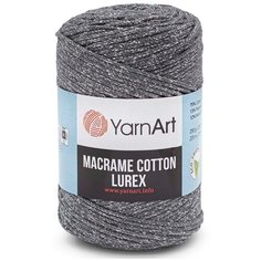 Пряжа YarnArt Macrame cotton Lurex 250гр 205м (75% хлопок, 13% полиэстер, 12% металлик) (737 серебро) 4 шт