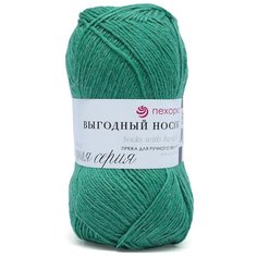 Пряжа Пехорка Выгодный носок 100гр. 300м. (40% шерсть, 60% акрил) (335 изумруд) 5 шт