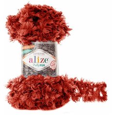 Пряжа Alize Puffy Fur 100гр. 6м. (100% полиэстер) (6118 секционный) 5 шт