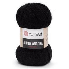 Пряжа YarnArt Alpine Angora 150гр 150м (20% шерсть, 80% акрил) (331 черный) 3 шт