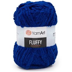 Пряжа YarnArt Fluffy 150гр 70м (100% микрополиэстер) (727 синий) 3 шт