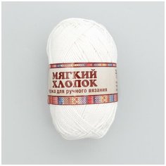 Пряжа Камтекс Мягкий хлопок 100гр. 220м. (70% хлопок, 30% нейлон) (002 отбелка) 10 шт