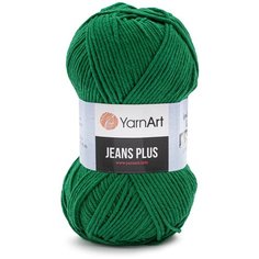Пряжа YarnArt Jeans Plus 100гр 160м (55% хлопок, 45% полиакрил) (52 темно-зеленый) 5 шт