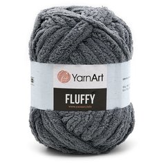 Пряжа YarnArt Fluffy 150гр 70м (100% микрополиэстер) (722 серый) 3 шт
