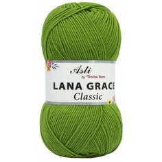 Пряжа из Троицка Lana Grace Classic 100гр. 300м. (25% мериносовая шерсть, 75% акрил супер софт) (1550 аспарагус) 5 шт Троицкая камвольная фабрика