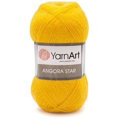 Пряжа YarnArt Angora Star 100гр 500м (20% тонкая шерсть, 80% акрил) (3006 желтый) 5 шт