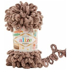 Пряжа Alize Puffy 100г 9м (100% микрополиэстер) (673 бежевый Голубь) 5 шт