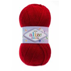 Пряжа ALIZE SEKERIM BEBE 100гр. 320м (100% акрил) (106 темно-красный) 5 шт