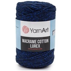 Пряжа YarnArt Macrame cotton Lurex 250гр 205м (75% хлопок, 13% полиэстер, 12% металлик) (740 синий) 4 шт