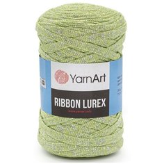Пряжа YarnArt Ribbon Lurex 250гр 110м (60% хлопок, 20% вискоза, полиэстер, 20% металлик) (726 салатовый) 4 шт