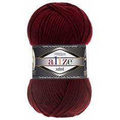 Пряжа ALIZE SUPERLANA MIDI 100гр. 170м (25% Шерсть - 75% Aкрил) (57 бордовый) 5 шт
