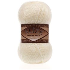 Пряжа Alize Angora Gold Simli 100гр. 500м. (20% шерсть, 5% металлик, 75% акрил) (67 экрю) 5 шт