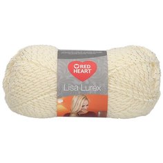 Пряжа Red Heart Lisa Lurex 50гр 133м (97% акрил, 3% полиэстер) (00002 кремовый) 10 шт