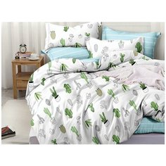 КПБ Cleo сатин набивной "Satin Lux" двуспальный 175*215*1(±5) 200*220*1(±5) 70*70*2(±2) 20/574-SL