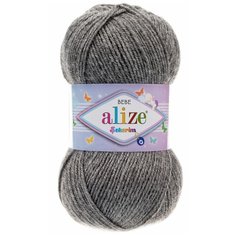 Пряжа ALIZE SEKERIM BEBE 100гр. 320м (100% акрил) (197 темно-серый меланж) 5 шт