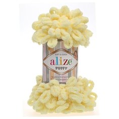 Пряжа Alize Puffy 100г 9м (100% микрополиэстер) (13 желтый) 5 шт