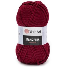 Пряжа YarnArt Jeans Plus 100гр 160м (55% хлопок, 45% полиакрил) (66 бордо) 5 шт
