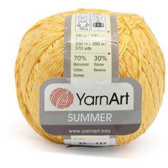 Пряжа YarnАrt Summer 100гр 350м (70% хлопок, 30% вискоза) (23 желтый) 4 мотка