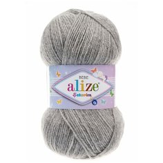 Пряжа ALIZE SEKERIM BEBE 100гр. 320м (100% акрил) (21 серый меланж) 5 шт