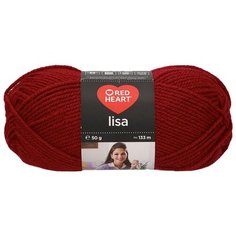 Пряжа Red Heart Lisa 50гр 133м (100% акрил) (08222 винный красный) 10 шт
