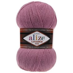 Пряжа ALIZE Lanagold fine 100 гр. 390м (49%шерсть, 51% акрил) (28 сухая роза) 5 шт