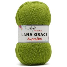 Пряжа из Троицка Lana Grace Superfine 100гр. 610м. (25% мериносовая шерсть, 75% акрил супер софт) (1550 аспарагус) 5 шт Троицкая камвольная фабрика