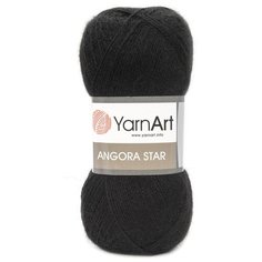 Пряжа YarnArt Angora Star 100гр 500м (20% тонкая шерсть, 80% акрил) (585 черный), 5 мотков